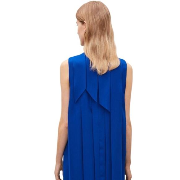 COS Sleeveless Pleat Dress in Royal Blue Size 4 - Picture 9 of 9